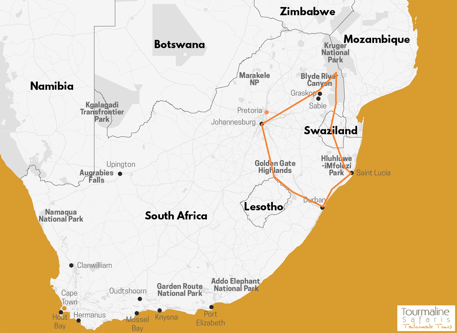 Voyage Afrique du Sud circuit randonnée dans le Drakensberg et Safaris au parc Kruger