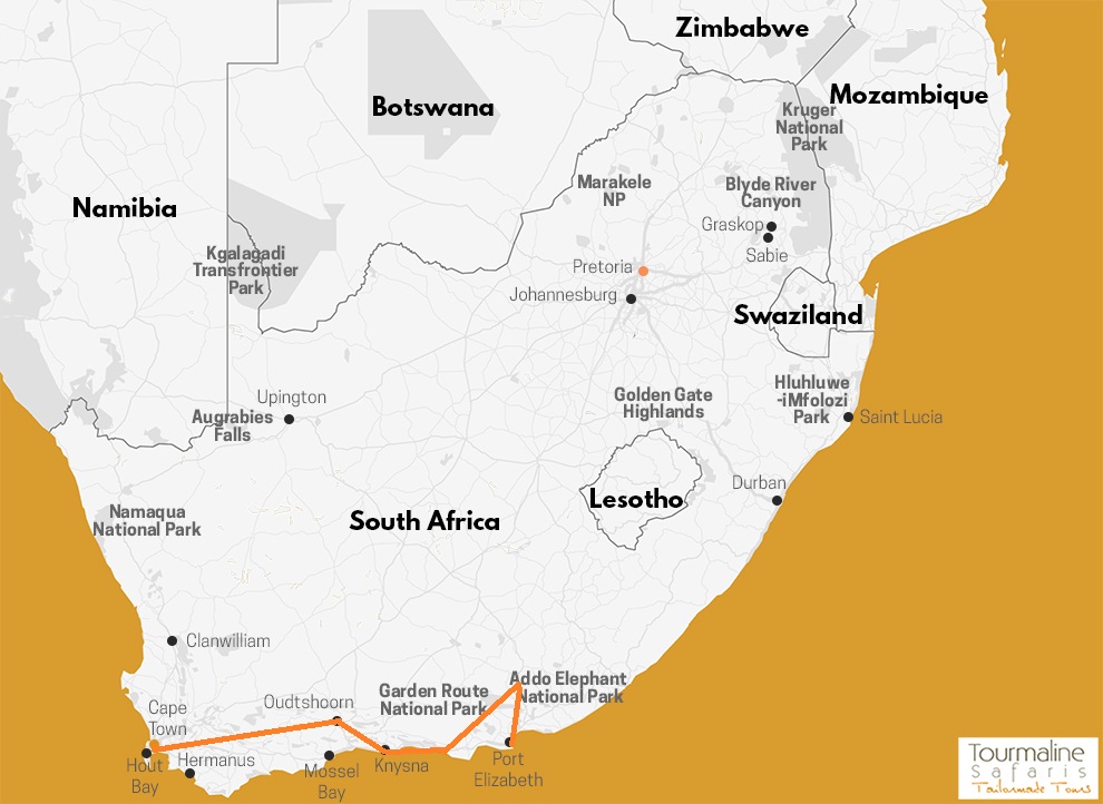 Voyage Afrique du Sud, Route des jardins et safaris